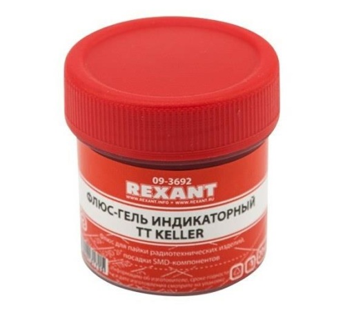 09-3692 ∙ Флюс-гель для пайки REXANT, TT KELLER индикаторный, 20 мл, банка ∙ кратно 10 шт