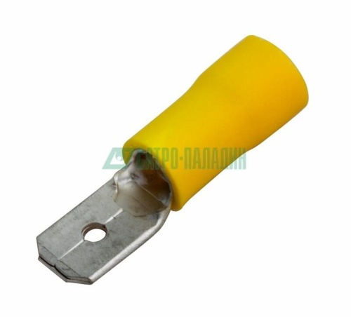 08-0351 ∙ Клемма плоская изолированная штекер 6.3 мм 4-6 мм² (РПи-п 6.0-(6.3)) желтая REXANT ∙ кратно 100 шт