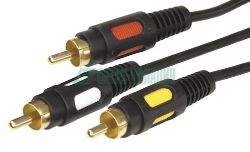 17-0215 ∙ Шнур 3 RCA - 3 RCA, длина 5 метров, черный (GOLD) REXANT ∙ кратно 5 шт