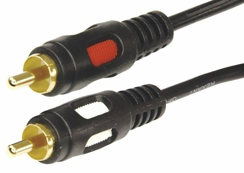 Шнур 17-0145 ∙ Шнур 2 RCA - 2 RCA, длина 3 метра, черный (GOLD) REXANT ∙ кратно 10 шт